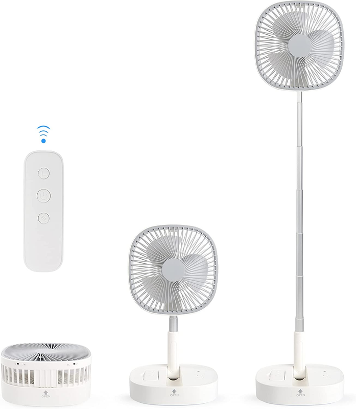 Portable Pedestal Fan - Foldaway Standing Fan Foldable Desk Fan, Wireless Use 72