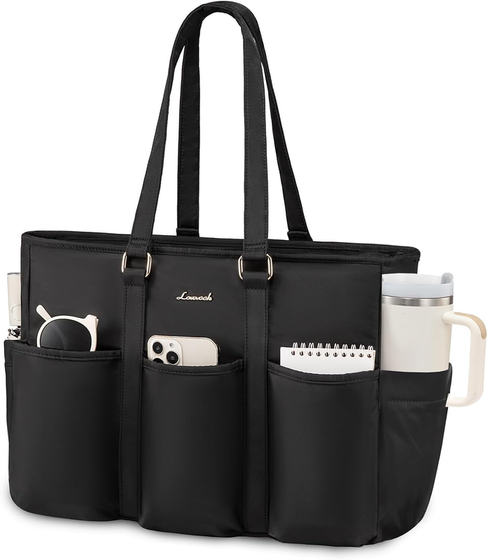 Laptop Tote Bag for Women Work, Teacher Tote Bag Nurse Bag with Large Cup Holder