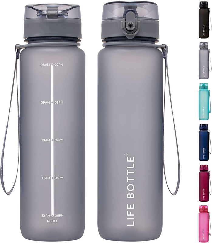 32 Oz Water Bottle with Strap. Tritan Fruit Infuser Flip Top Water Bottles with