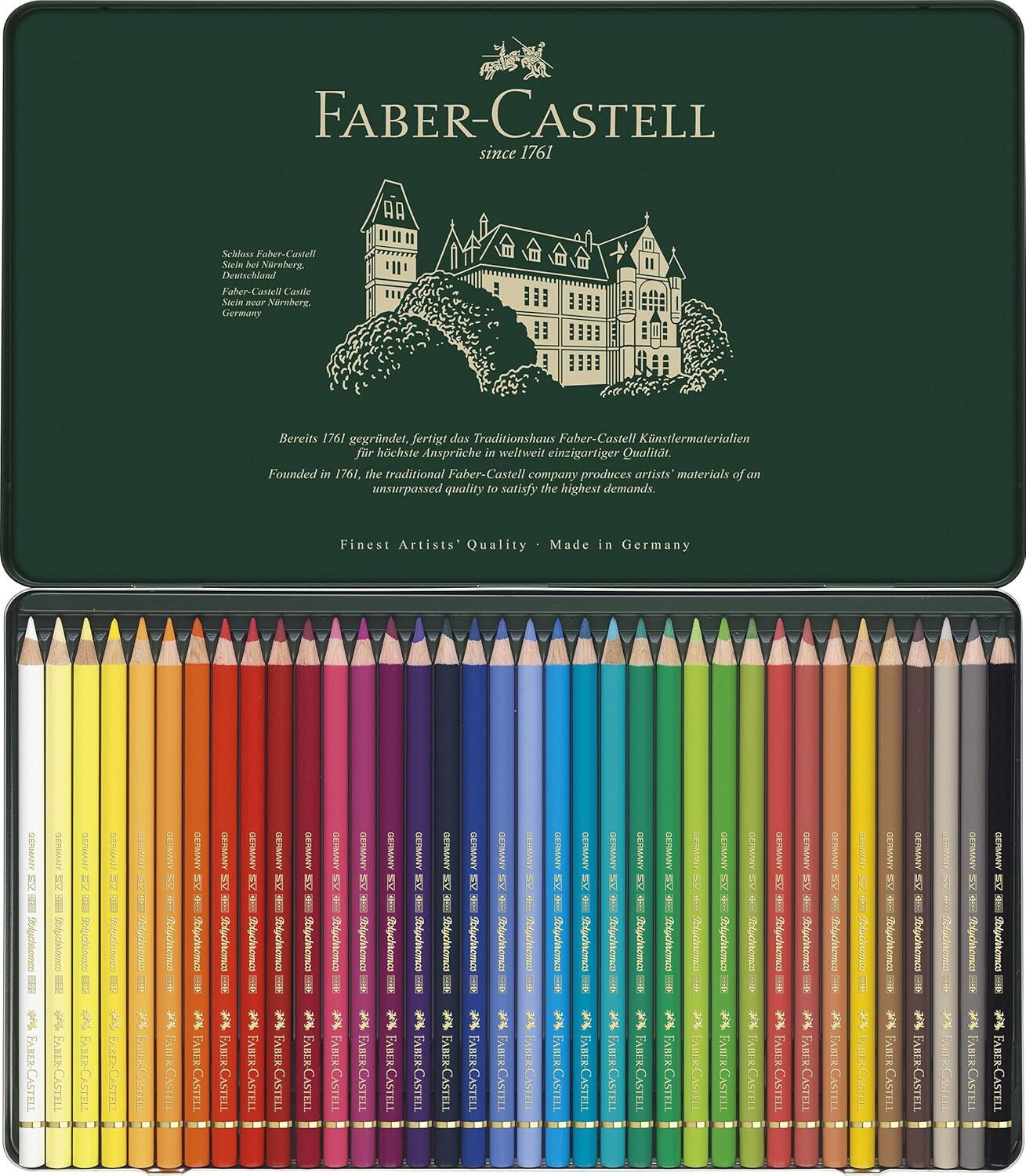 Faber-Castell POLYCHROMOS 36色セット Faber-Castell Polychromos Pencil Set - Assorted Colors, Tin