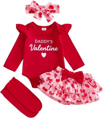Geagodelia Baby Girls Valentines Outfit My First Valentine's Day Baby Grows Lon