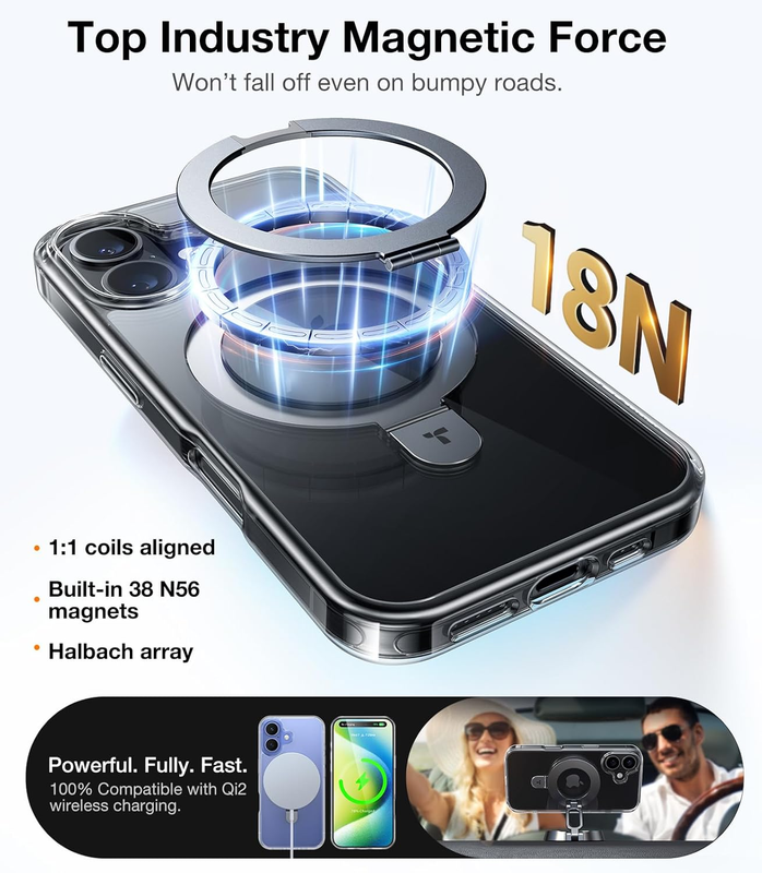 for iPhone 16 Case with Stand, Compatible with MagSafe, Military Grade Drop Prot
