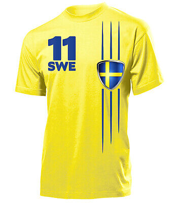 Schweden EM 2020 Fanshirt Männer Fanartikel Fußball Fan Herren T-Shirt Trikot