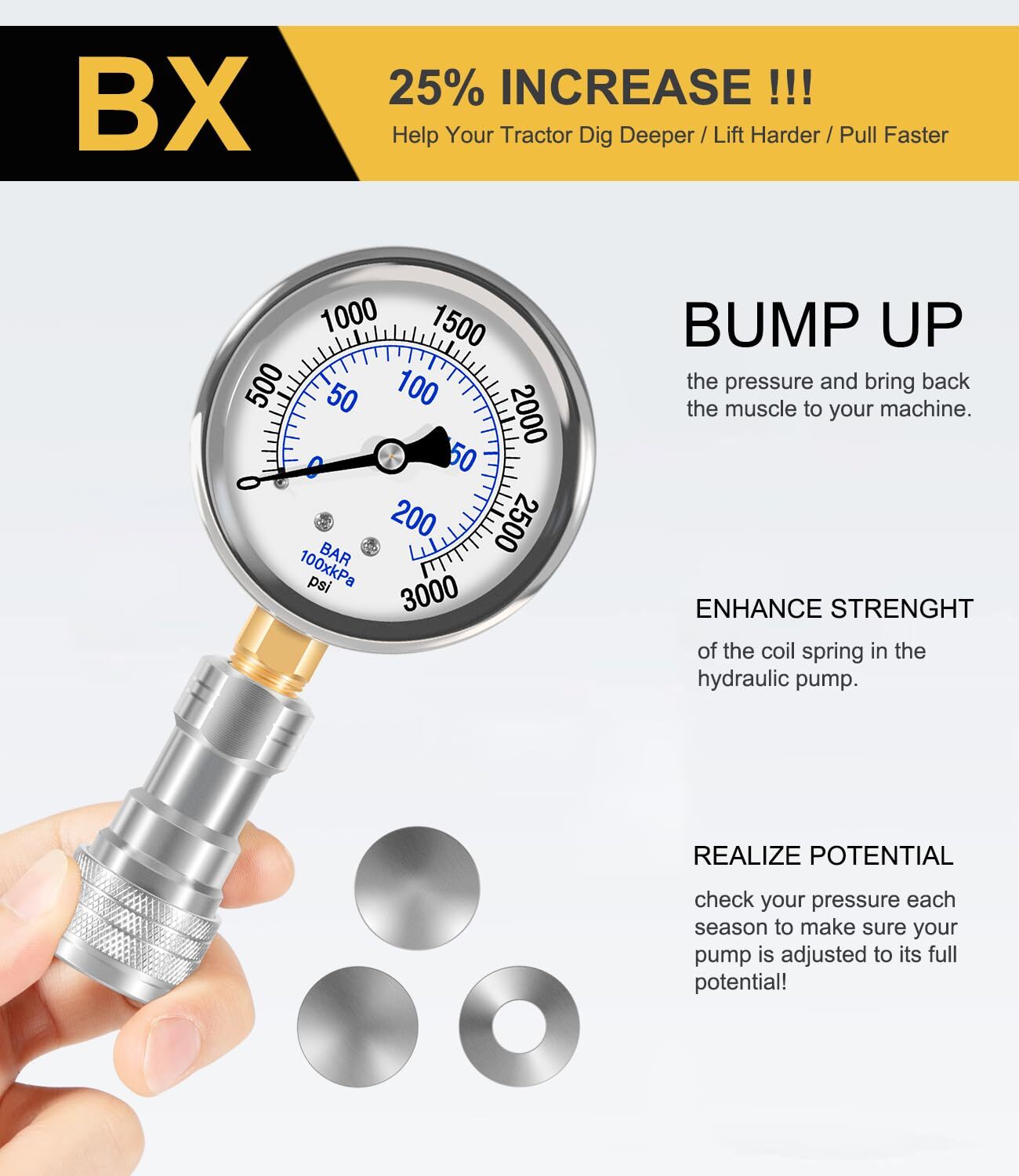 ポテトシャトル240 For Kubota BX B LX MX L Series Pressure Boost Kit HST