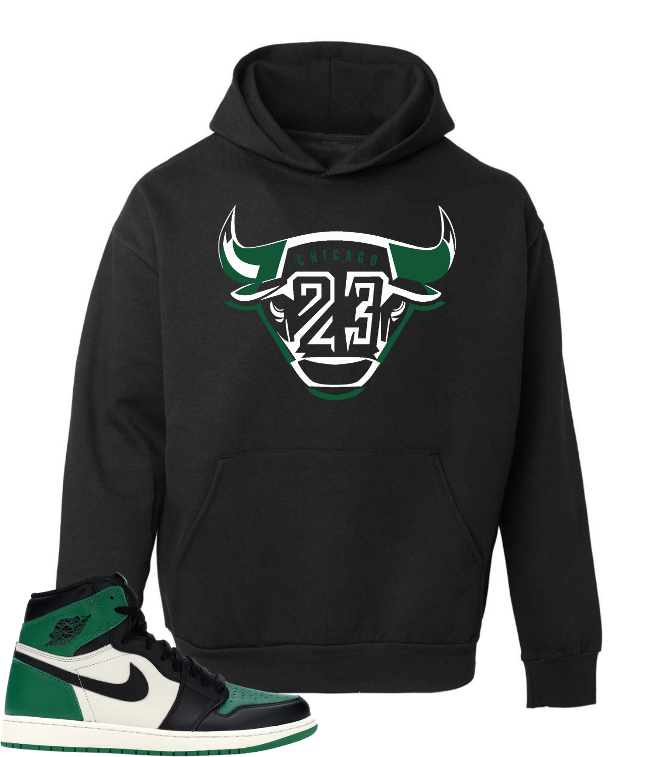 ТОЛСТОВКА С КАПЮШОНОМ В СТИЛЕ JORDAN RETRO 1 PINE GREEN 2020 CHICAGO HEAVY WEIGHT HOODIE