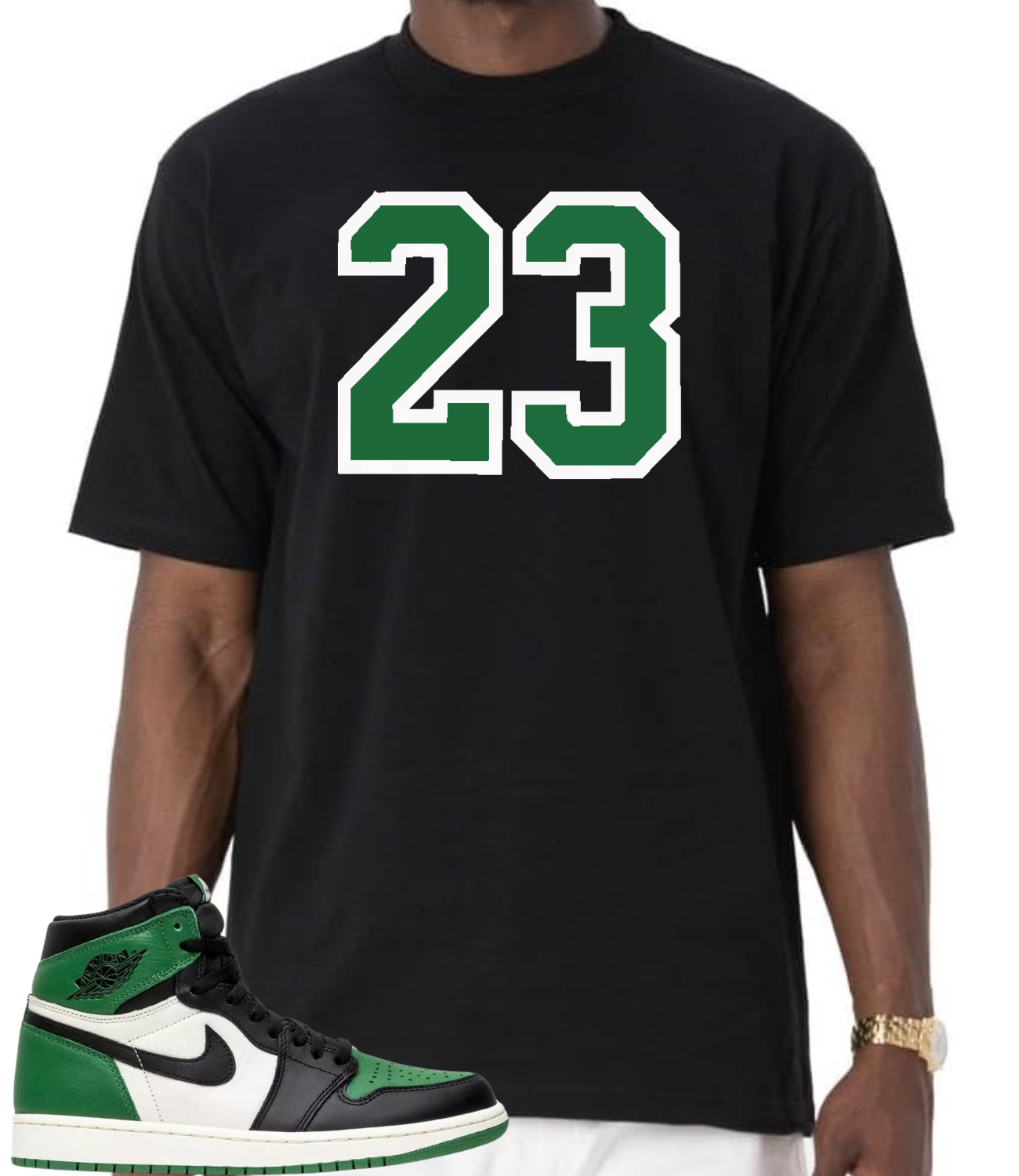 ФУТБОЛКА В ТОН ФУТБОЛКЕ JORDAN RETRO 1 PINE GREEN 2020 #23 В ТЯЖЕЛОМ ВЕСЕ
