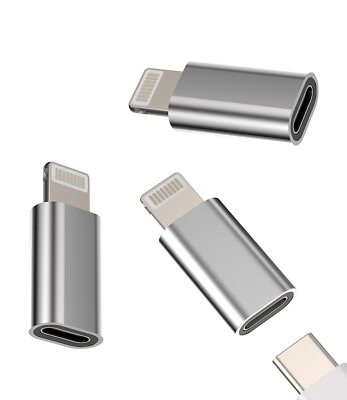 USB C Female to Lightning Male Adapter 3 Pack, Apple MFi Certified, Compatibl...