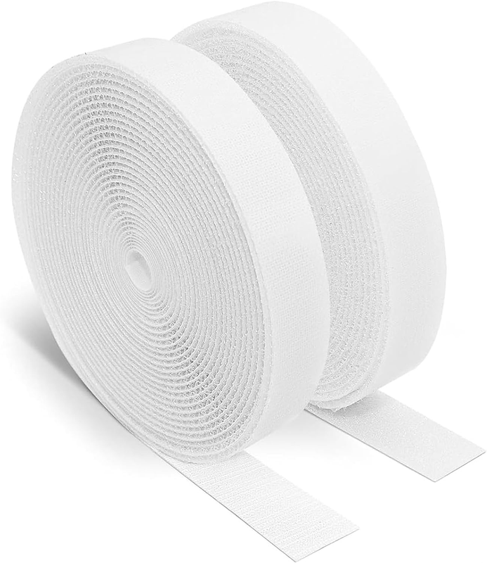 0.8In X 32.8Ft Self-Adhesive Hook and Loop Double Sided Strip Tape Roll, 2Cm X 1