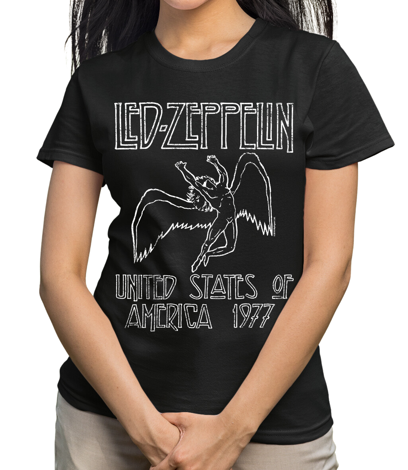 ЖЕНСКАЯ ФУТБОЛКА LED ZEPPELIN США 1977 ГОДА ВЫПУСКА