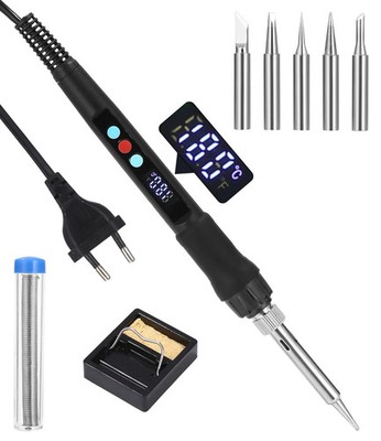 Yulado Saldatore a Stagno,100W Saldatore Kit, Temperatura Regolabile180 ℃-500 ℃