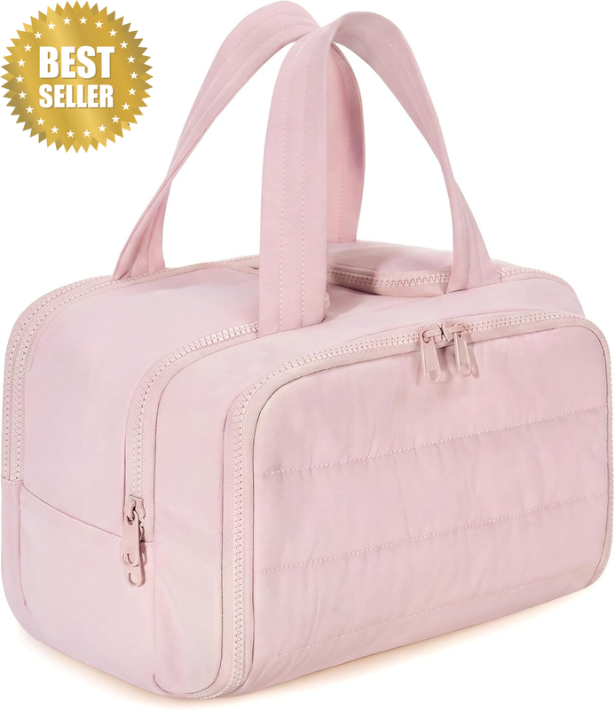 Pink Travel Toiletry Bag Makeup Bag with Multiple Compartments | Cosmetic Bag Ma