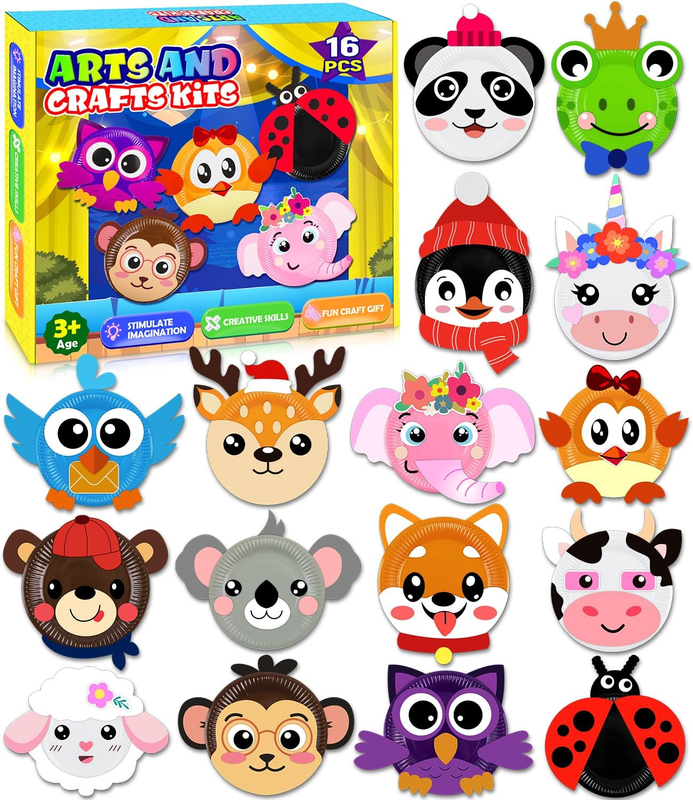 16 Pack Arts and Crafts for Kids, Toddler Crafts Animal Pape