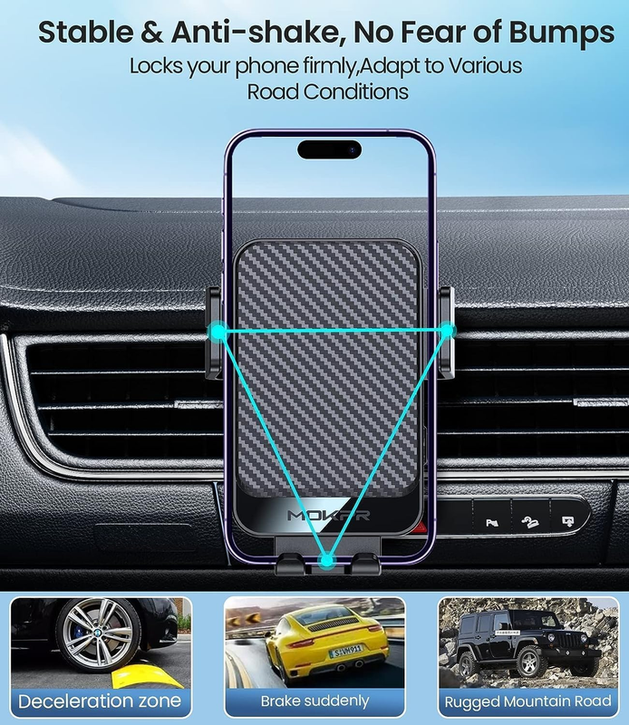Wireless Car Charger,  15W Fast Charging Auto-Clamping Car Phone Holder Wireless