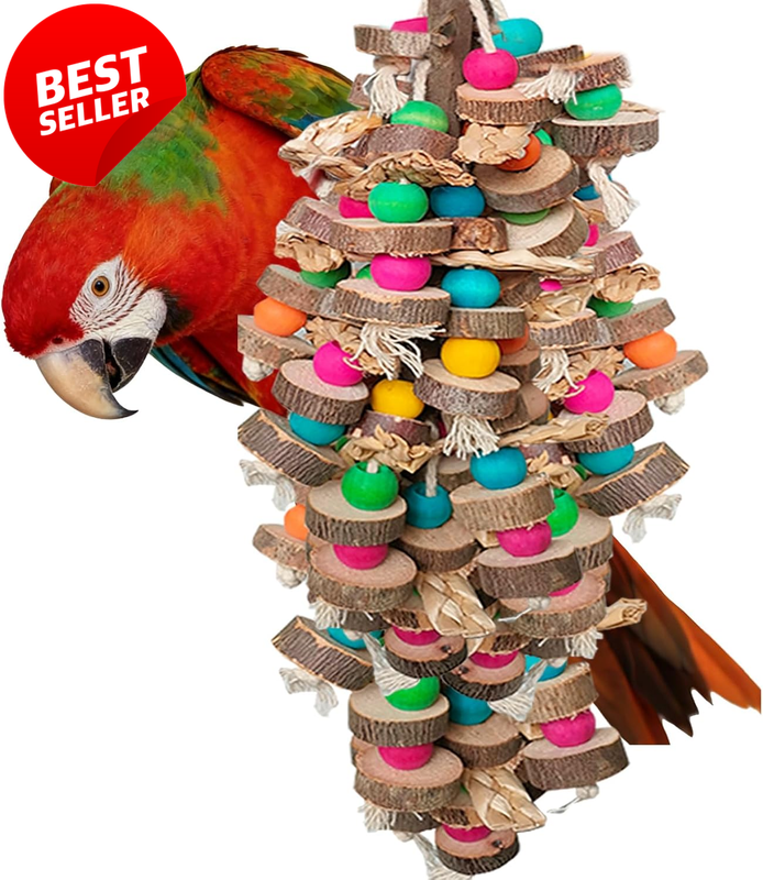 Colorful Wooden Bird Toys Parrot Cage Chew Accessories Macaw Cockatoo 6
