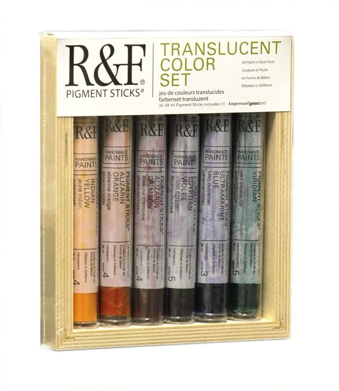 R&F Handmade Paints 2960 Oil Pigment Stick Set of 6 Colors Translucent Colors