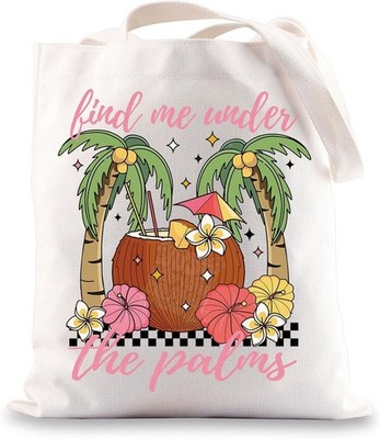 Tropical Palm Tree Tote Bag Beach Bum Gifts Summer Beach Trip Gifts Find Me Und