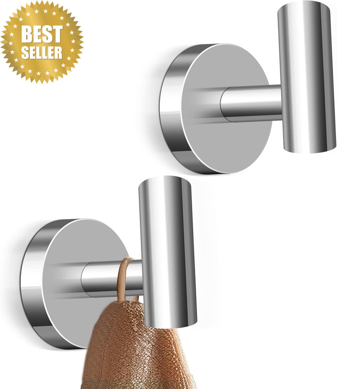 Bath Towel Robe Hooks Self Adhesive No Drilling, Stick on Wall Coat Hooks 304 St