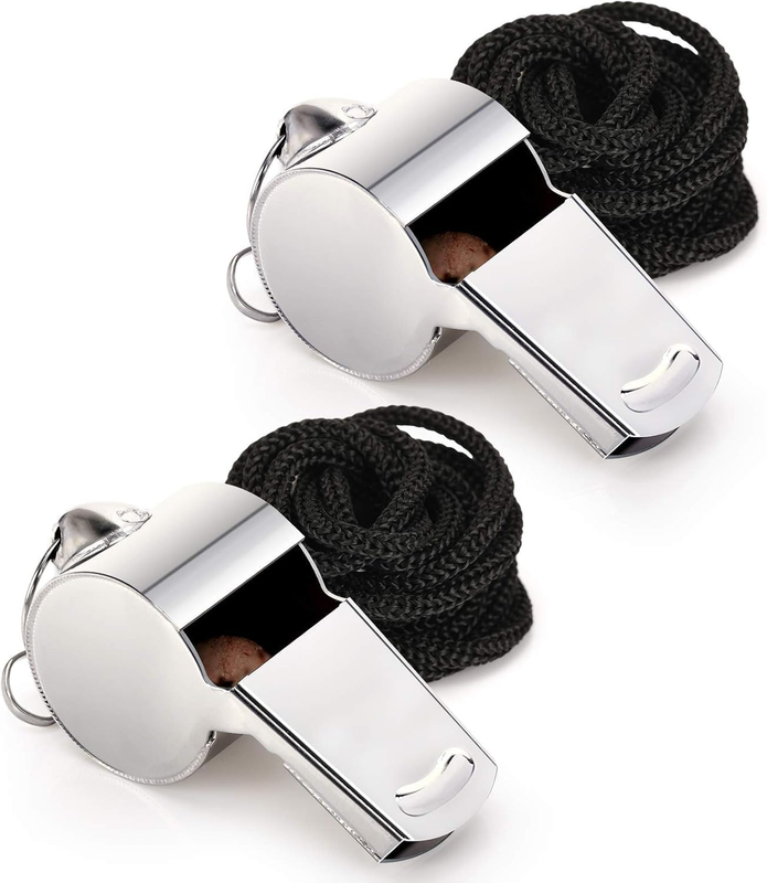 Whistle, Stainless Steel Super Loud Sports Whistle with Lanyard, Perfect for Ref