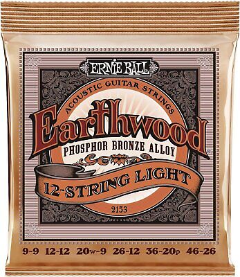 Ernie Ball Earthwood 12-String Light Phosphor Bronze Acoustic Guitar Strings,...