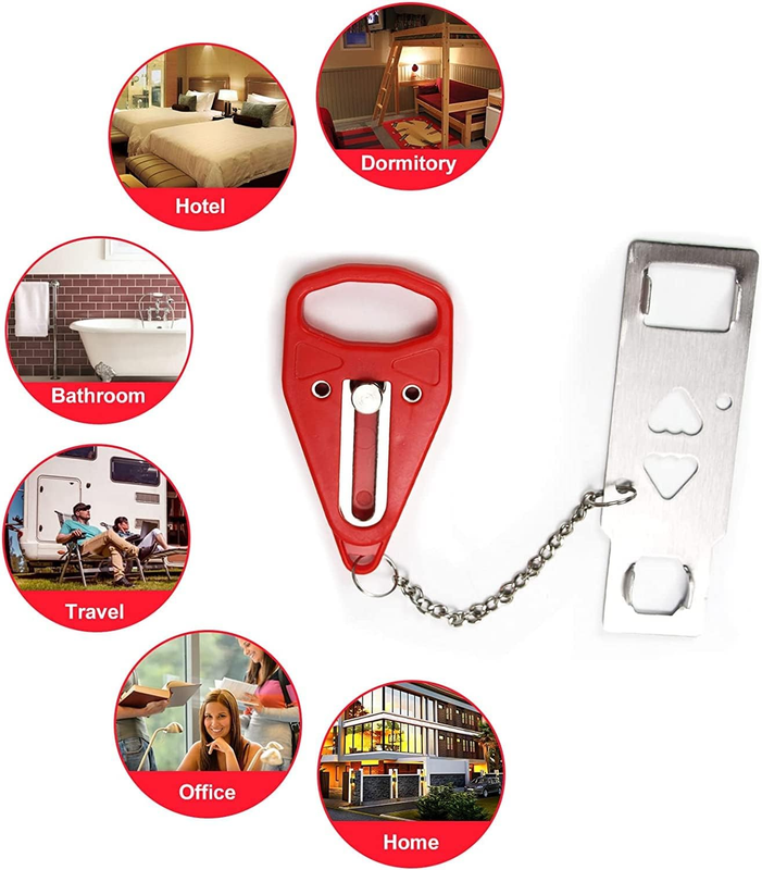 Portable Door Lock 2Pack Extra Lock for Additional Privacy and Safety in Home,Ho
