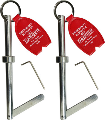 2 Pack Emergency Key Elevator Door Key for Door Elevator Universal Drop Key w...