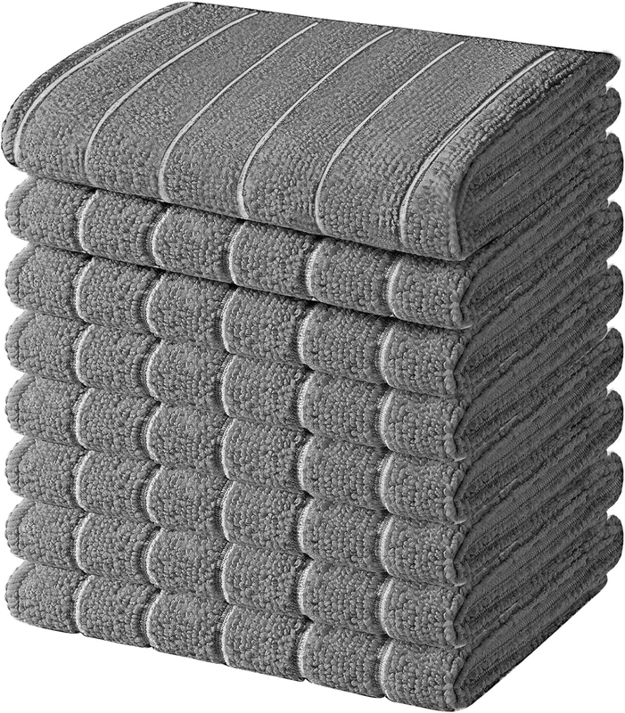 Microfiber Kitchen Towels, Stripe Designed, Super Soft and Absorbent Dish Towels