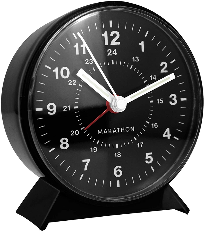 CL034001BK Mechanical Wind-Up Alarm Clock Black