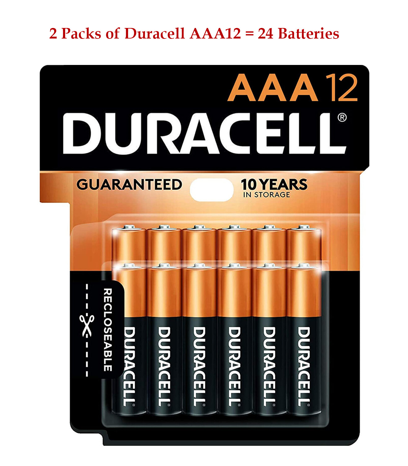 24pcs (AAA12 x 2) Duracell AAA Battery Alkaline Coppertop