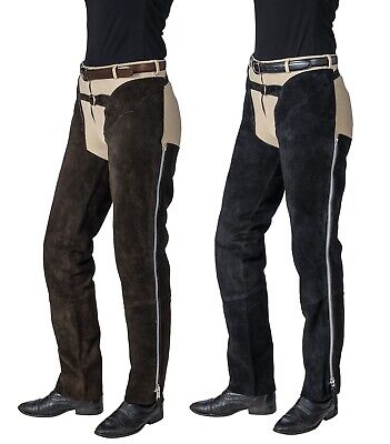 Suede Leather Riding Schooling Chaps - Black or Brown - S,M,L,XL