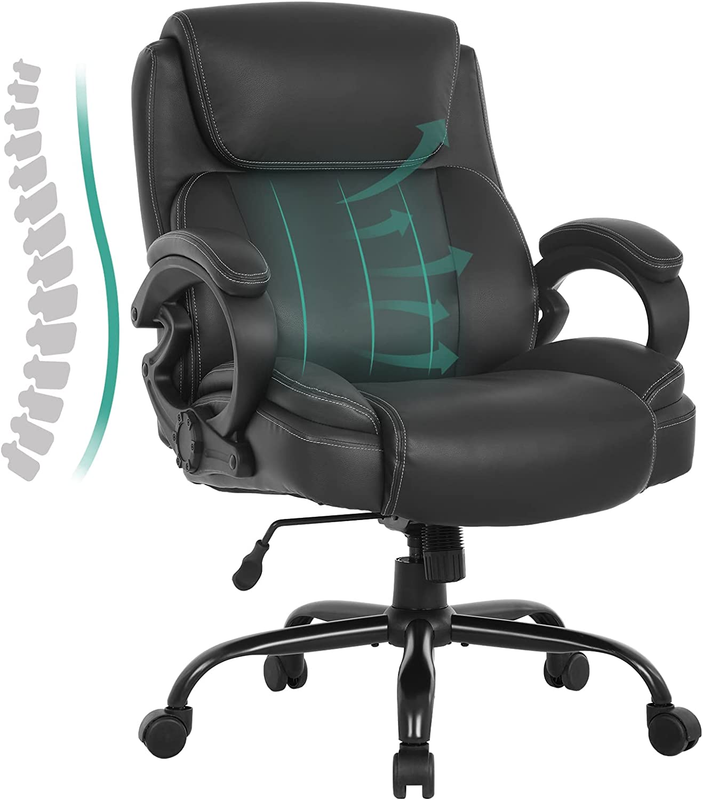 Big and Tall Office Chair, 400Lbs Wide Seat Computer Desk Ch