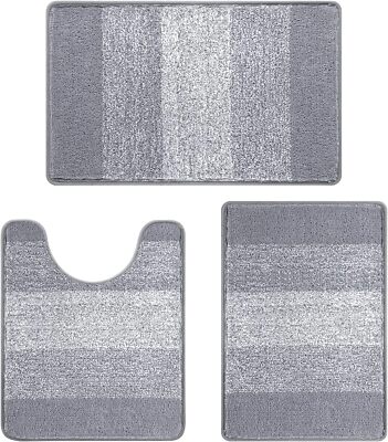 2/3/4pcs Set Bathroom Mat Absorbent Floor Rug Shaggy Carpet Non-slip Bath Rug