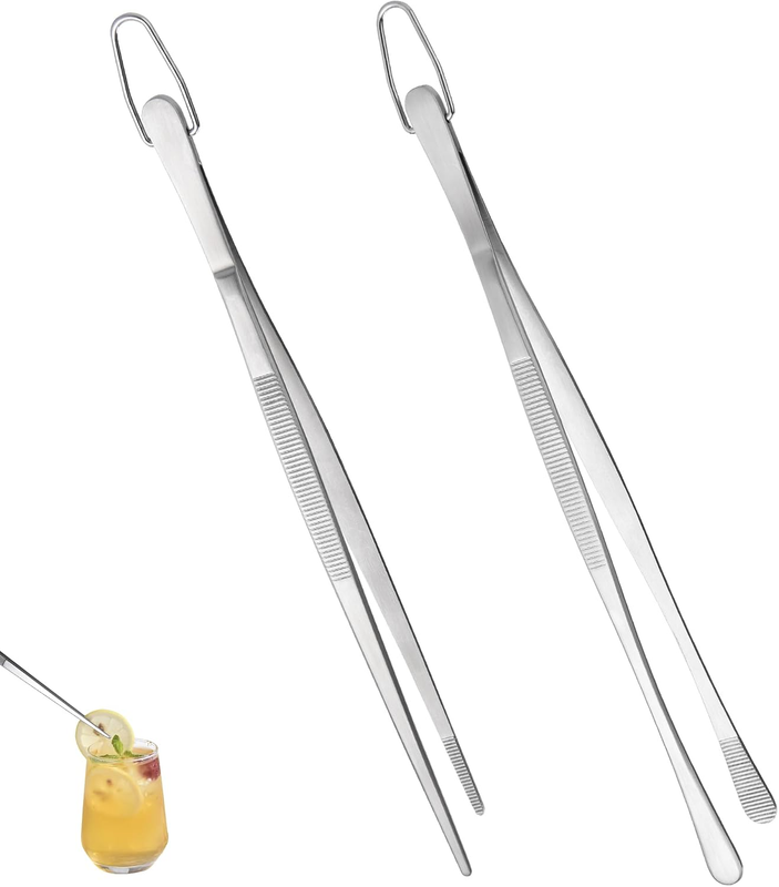 25.4Cm Kitchen Tong: 18/8 Stainless Steel Food-Grade Metal 10 Inch Cooking Tweez