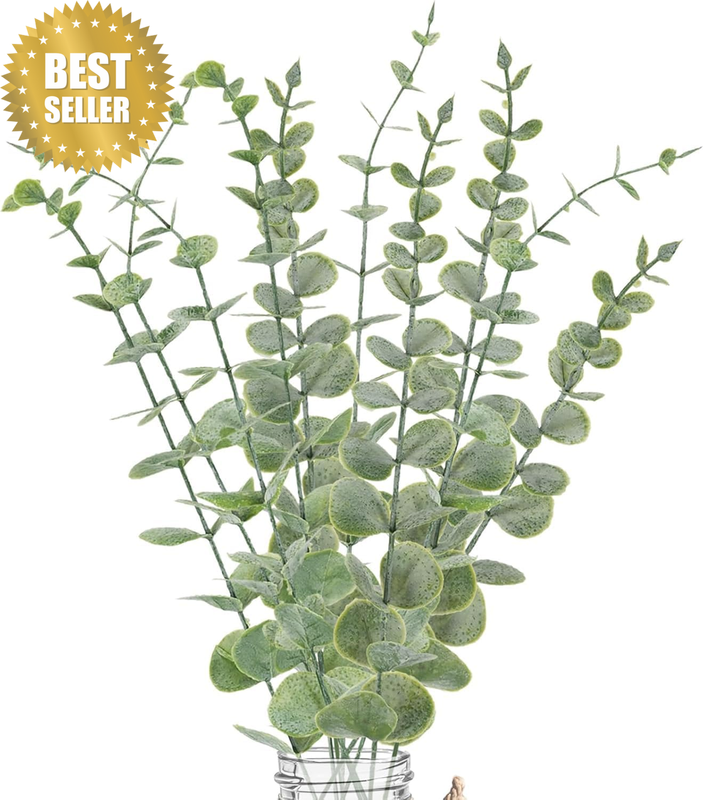 10Pcs Eucalyptus Stems Artificial Eucalyptus Leaves Fake Greenery Branches Fake