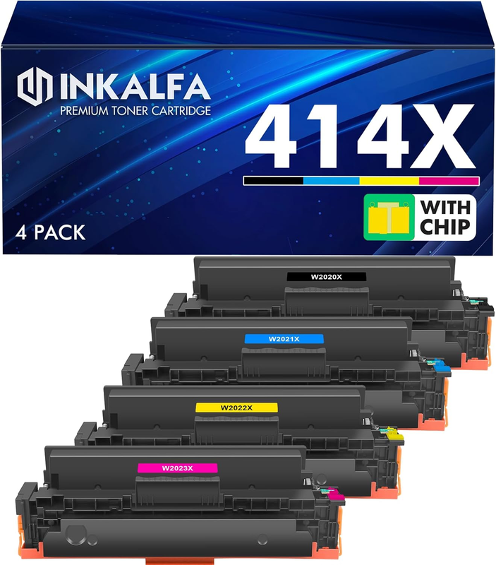 414X 414A Toner Cartridges 4 Pack High Yield Compatible Replacement for HP 414X