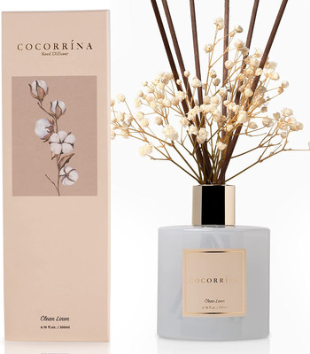 Reed Diffuser Set, 6.7 Oz Clean Linen Scented Diffuser with Sticks Home Fragranc