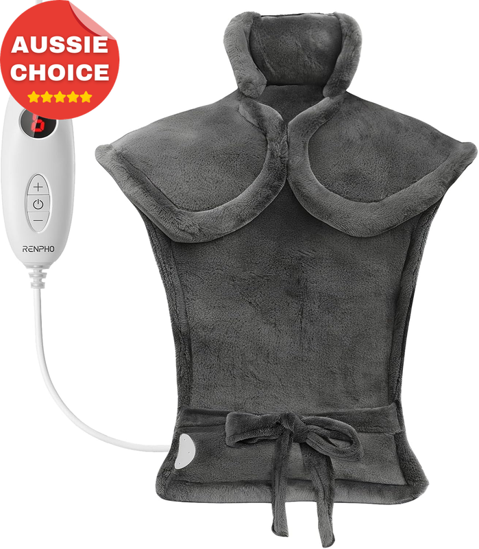Gray Electric Heating Pad Neck Shoulders Back Relieve Pain 84x61cm