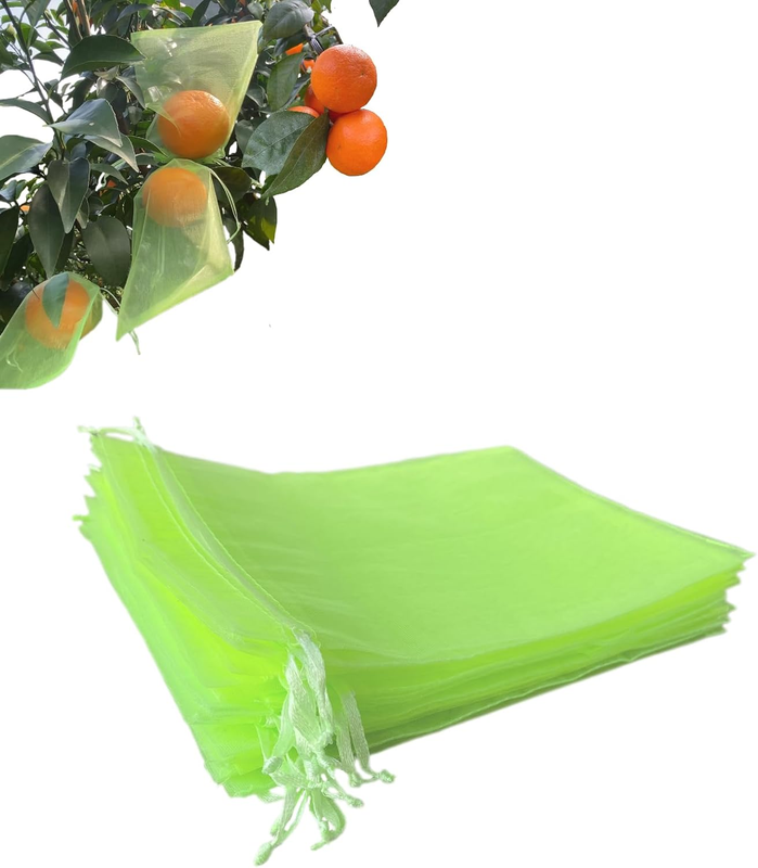 ISLADREAM 30PCS Fruit Protection Bags with Drawstring Design, 20X30Cm Organza Ba