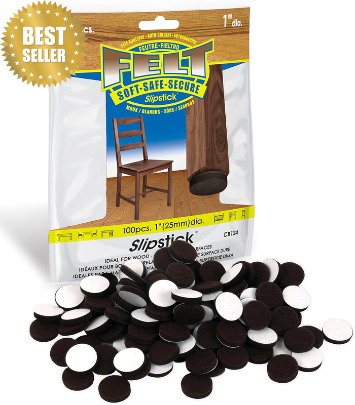 Cb124 round Heavy Duty Felt Pads, 25Mm Diameter, Brown (Set of 100)