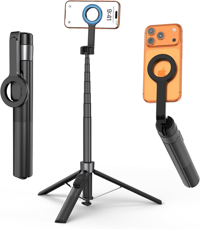 Magnetic Phone Tripod Stand with Remote, 180 Cm Adjustable Height, for Video Cal