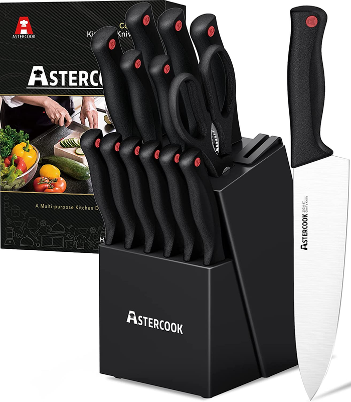 With Built-in Sharpener Block, Dishwasher Safe Kitchen Knife