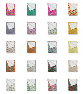 Ambesonne Leaves Pattern Soft Flannel Fleece Throw Blanket Plush for Indoors