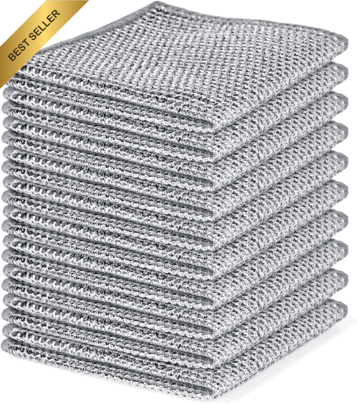 10Pcs Multipurpose Wire Dishwashing Rag: Non - Scratch, Microfiber with Mesh, Du