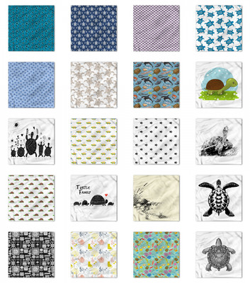 Ambesonne Turtle Pattern Bandana Printed Unisex Head Neck Tie Scarf Headband