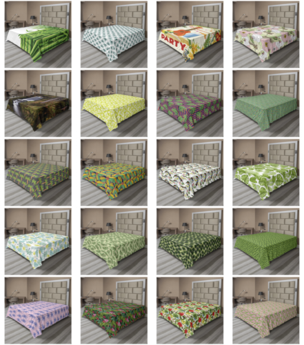 Ambesonne Exotic Pattern Flat Sheet Top Sheet Decorative Bed