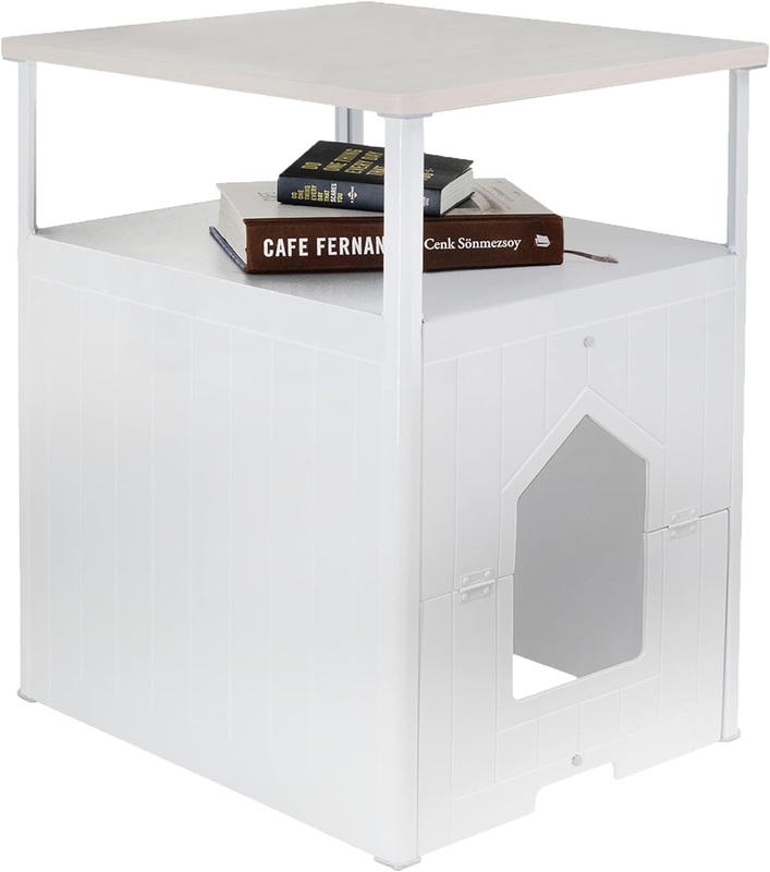 Nightstand Enclosure, Tall Litter Box Hidden Cabinet, Wa