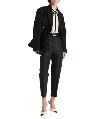 Pre-owned Nili Lotan Pascal Short Double Breasted Coat In Black - Size S
