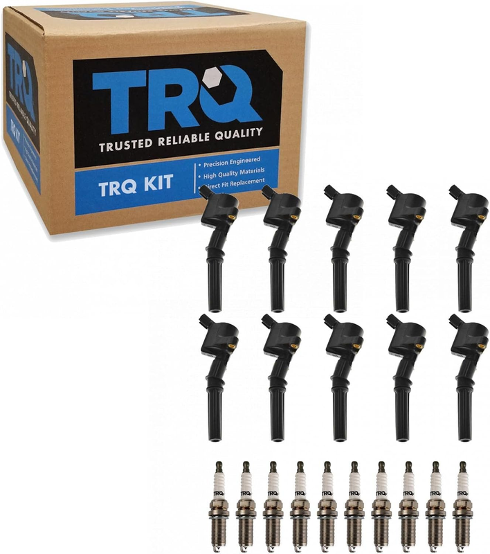 10 Pack Ignition Kit Ignition Coil Spark Plugs Compatible with 1997-2019 Ford