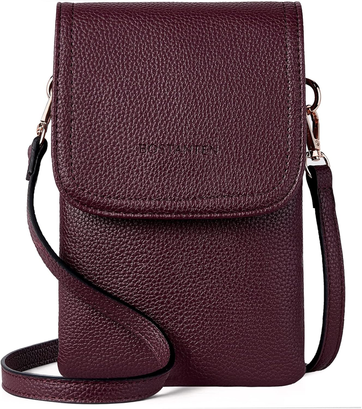 Leather Small Crossbody Bags for Women Designer Cell Phone Bag Wallet Purses Adj