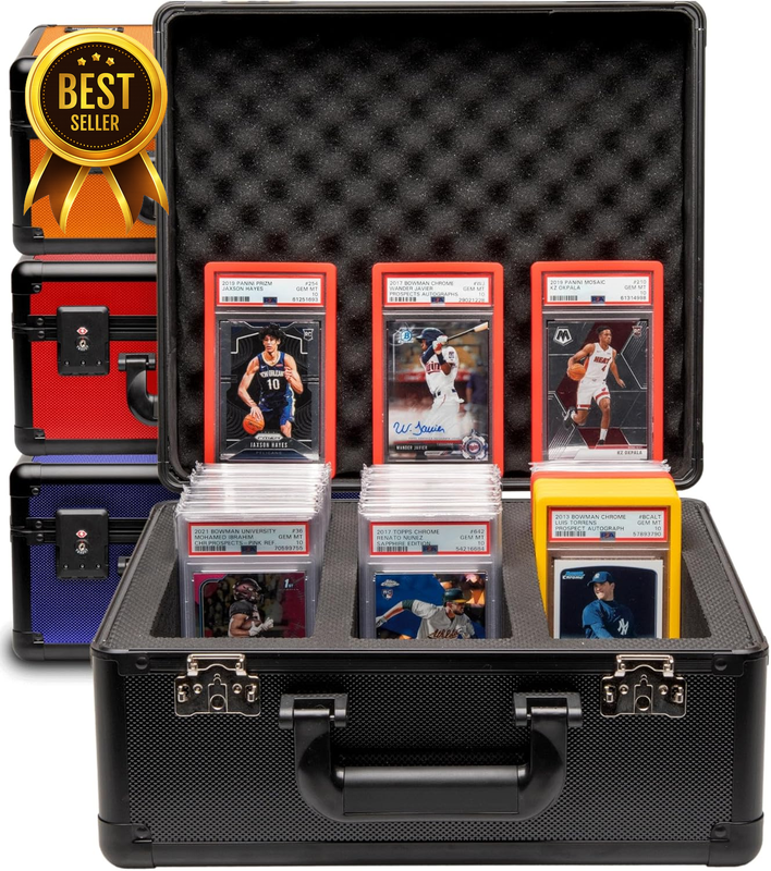 Black TSA-Approved 3-Row 120-Count Graded-Card Storage-Box