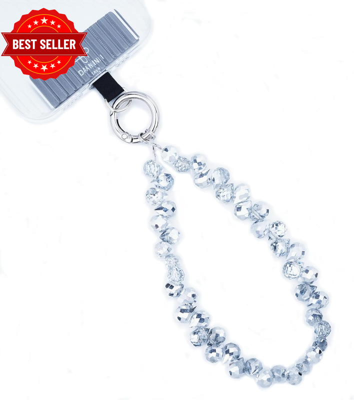 Crystal Phone Wrist Strap Water Drop Beaded Wristlet for Women
